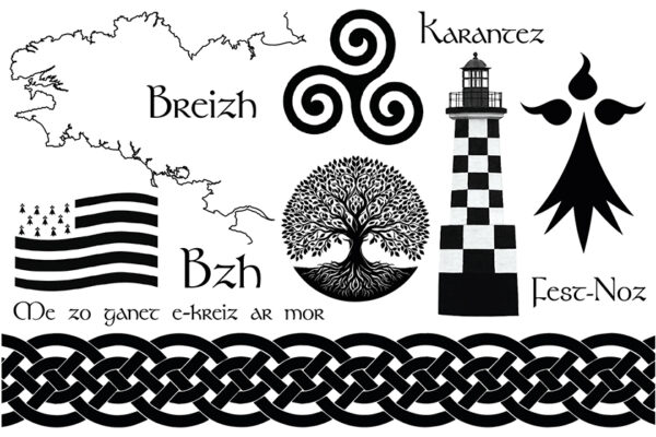 2 planches de tatouages éphémères culturels motifs celtes et bretons