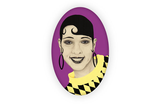 broche culturelle joséphine baker version mauve